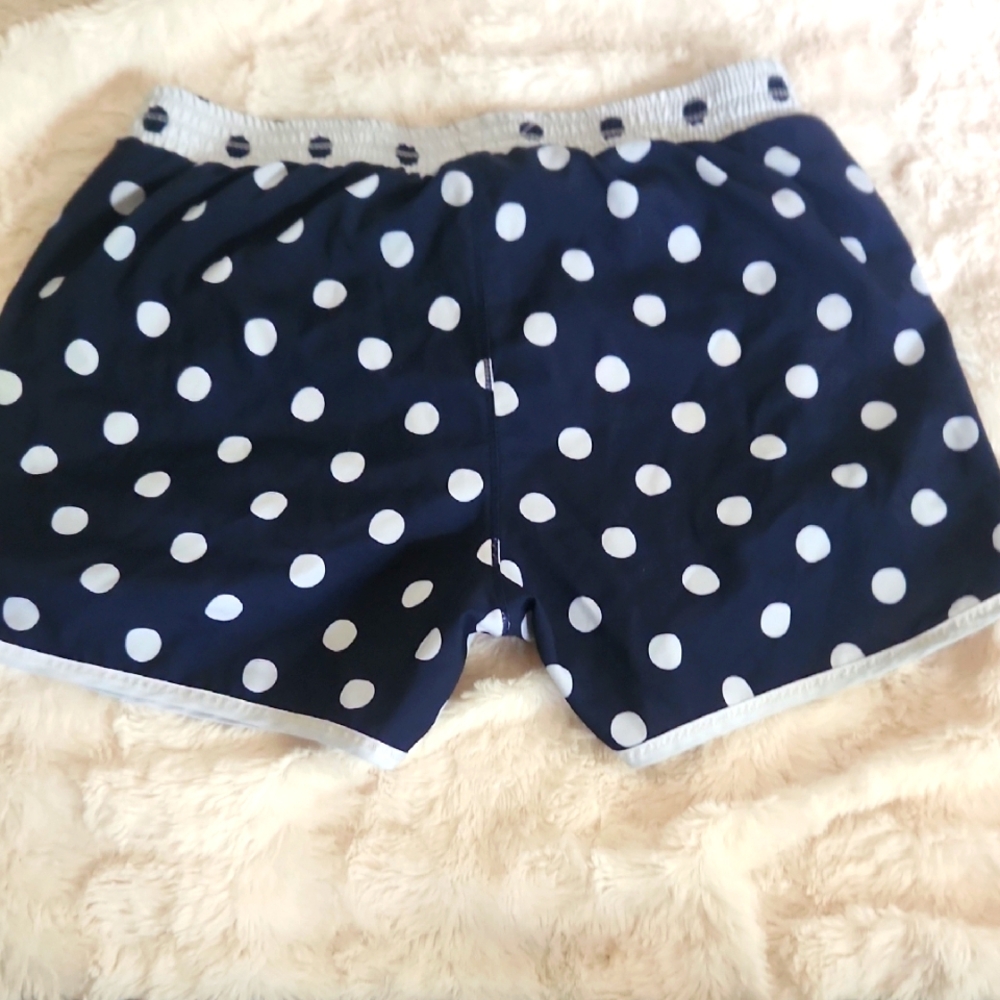 Old Navy Navy and White Polka Dot Athletic Shorts